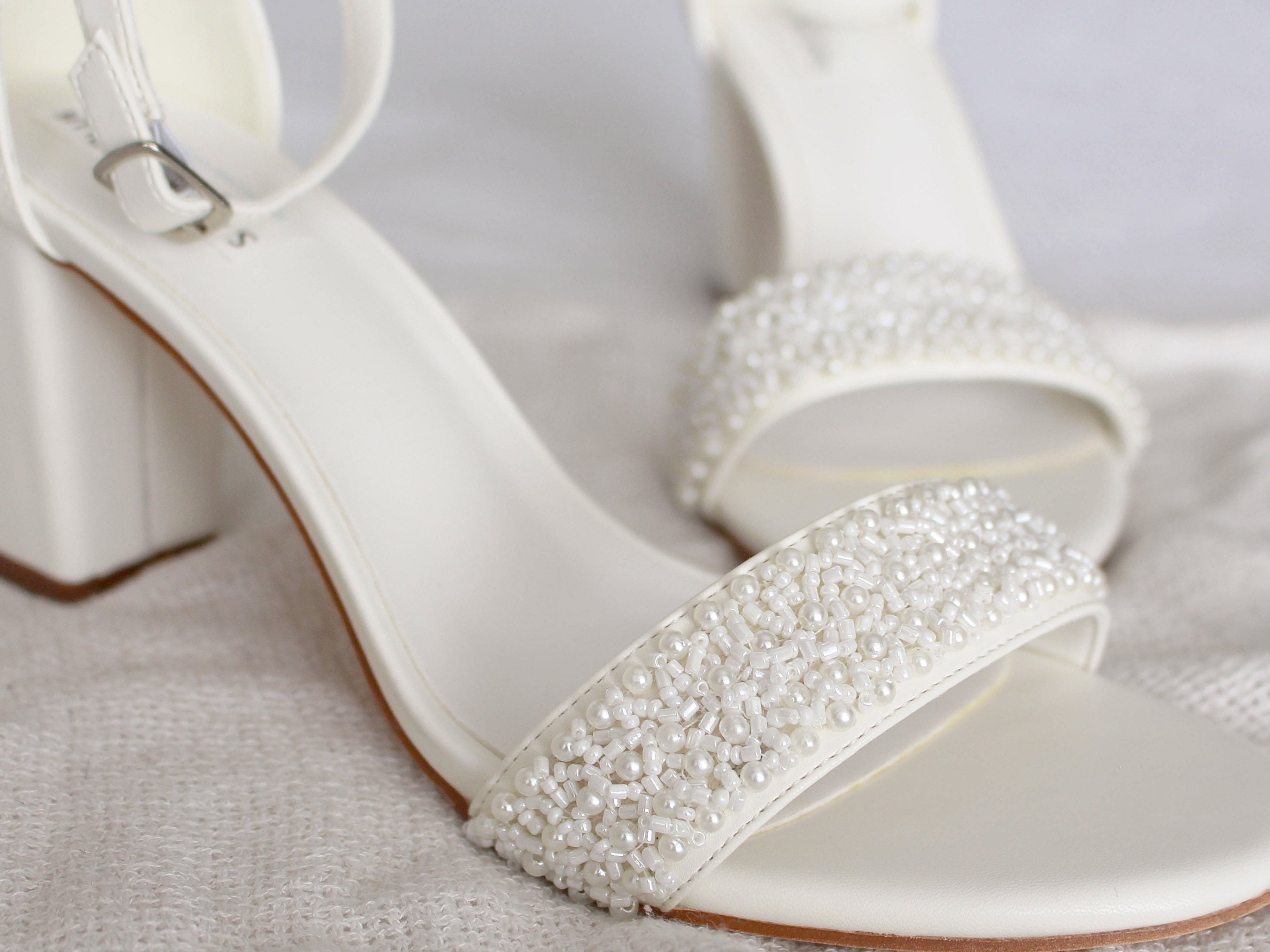 White ivory fashion heels